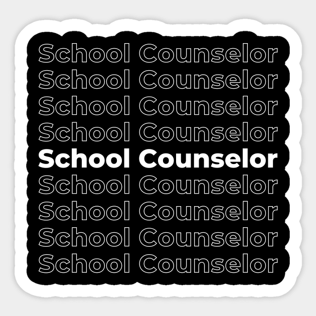 School Counselor - repeating text white Sticker by PerlerTricks